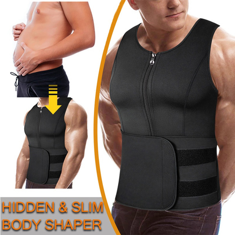Men Neoprene Sauna Zipper Wais - Crossfit Weight Vest avaliação e preço