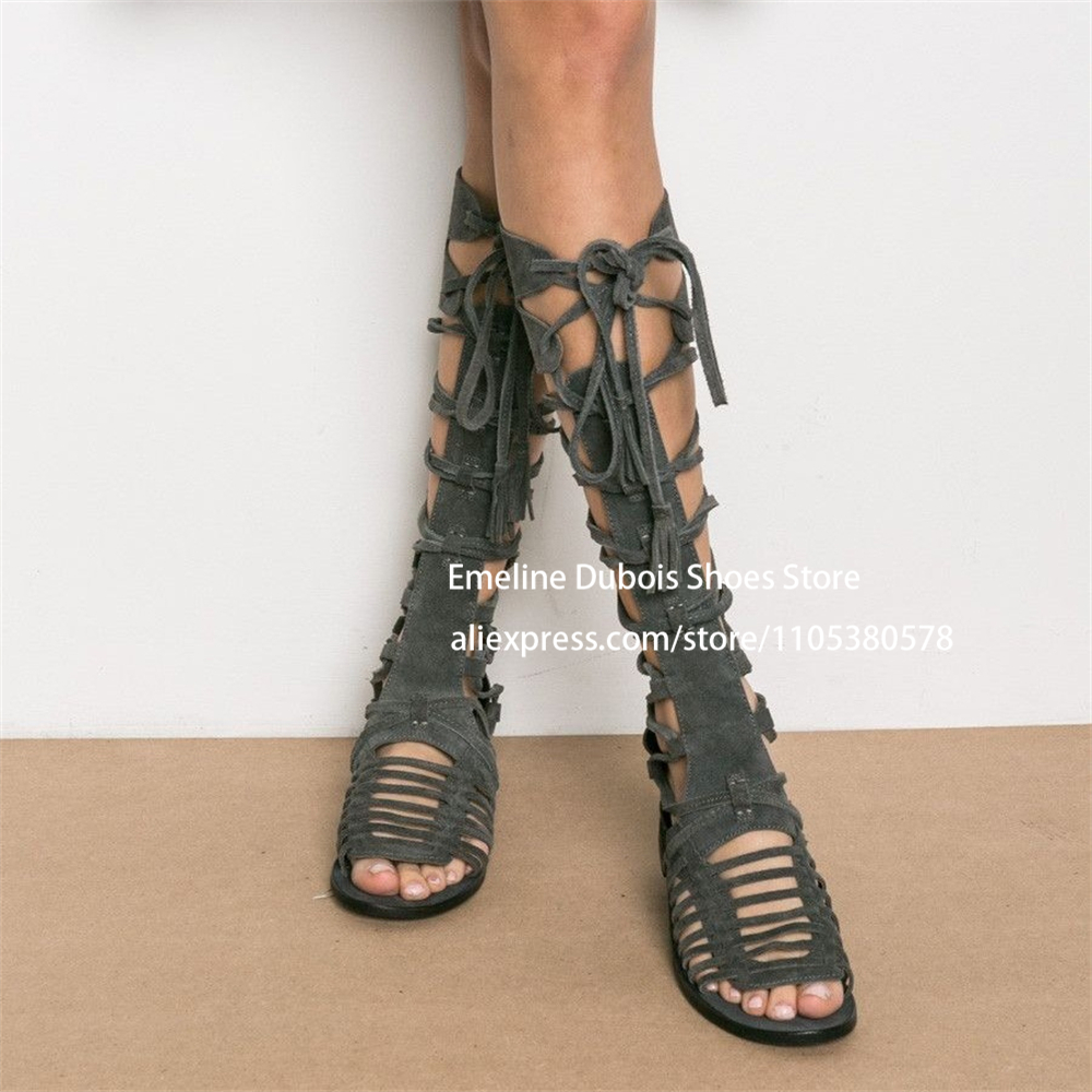 Suede Gladiator Flat Sandals K - Crossfit Outfit avaliação e preço