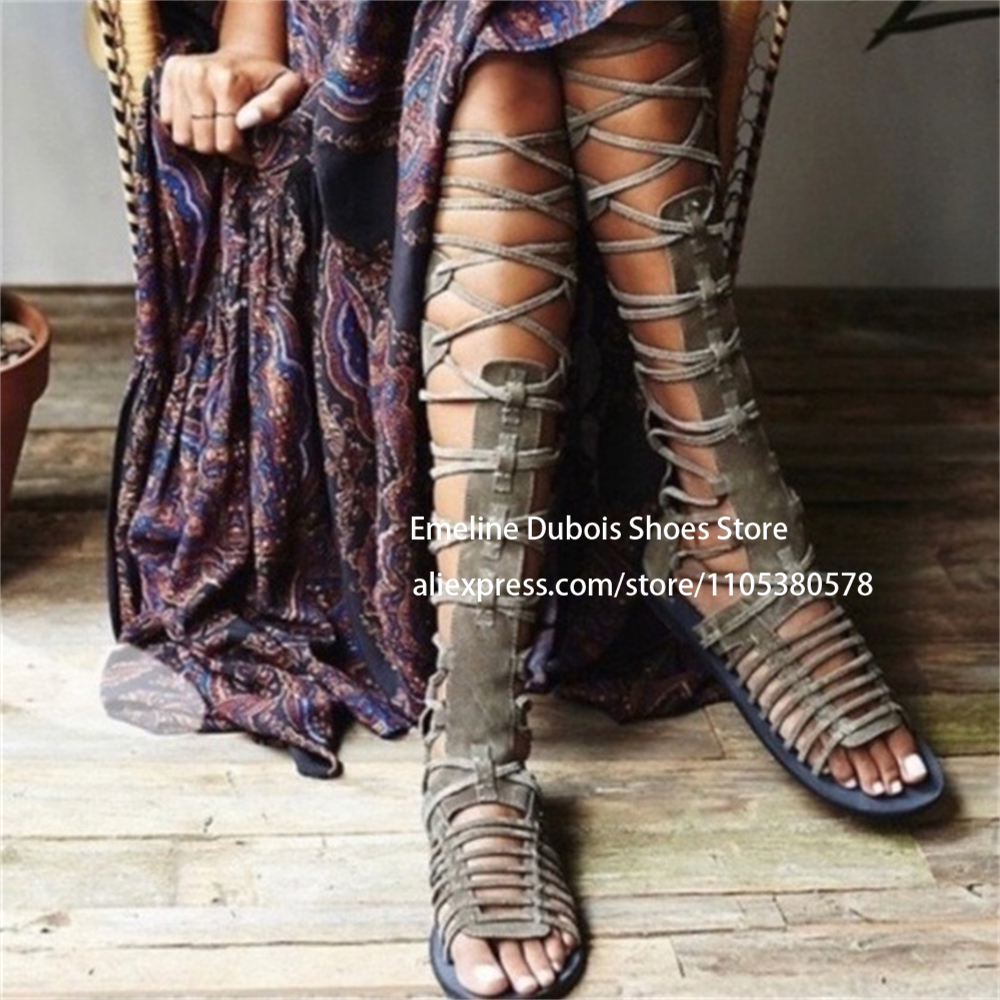 Suede Gladiator Flat Sandals K - Crossfit Outfit avaliação e preço
