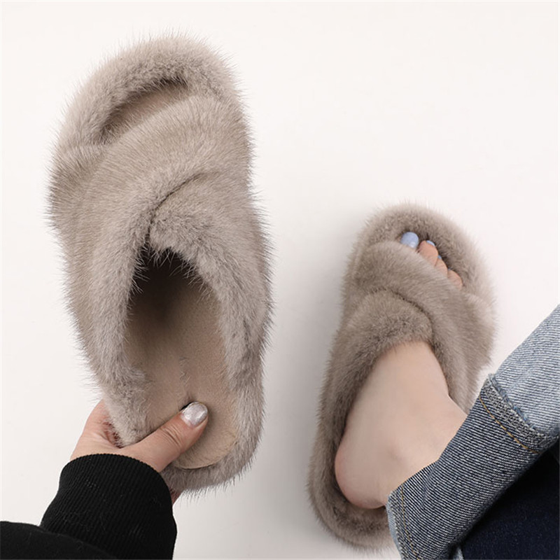 Mink Fur Slippers For Women Sh - Crossfit Outdoor avaliação e preço