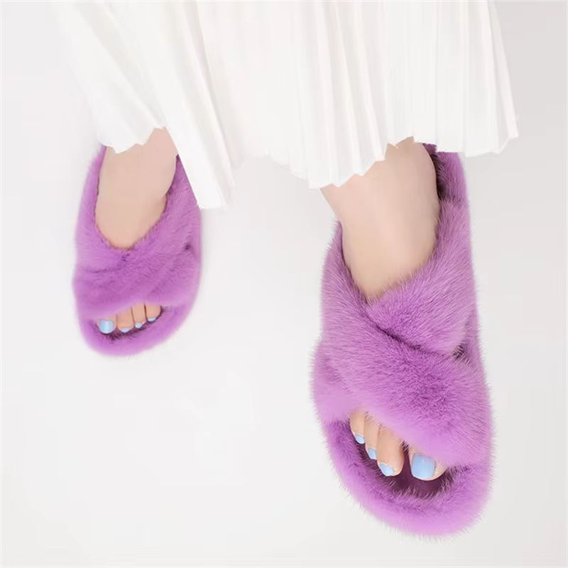 Mink Fur Slippers For Women Sh - Crossfit Outdoor avaliação e preço