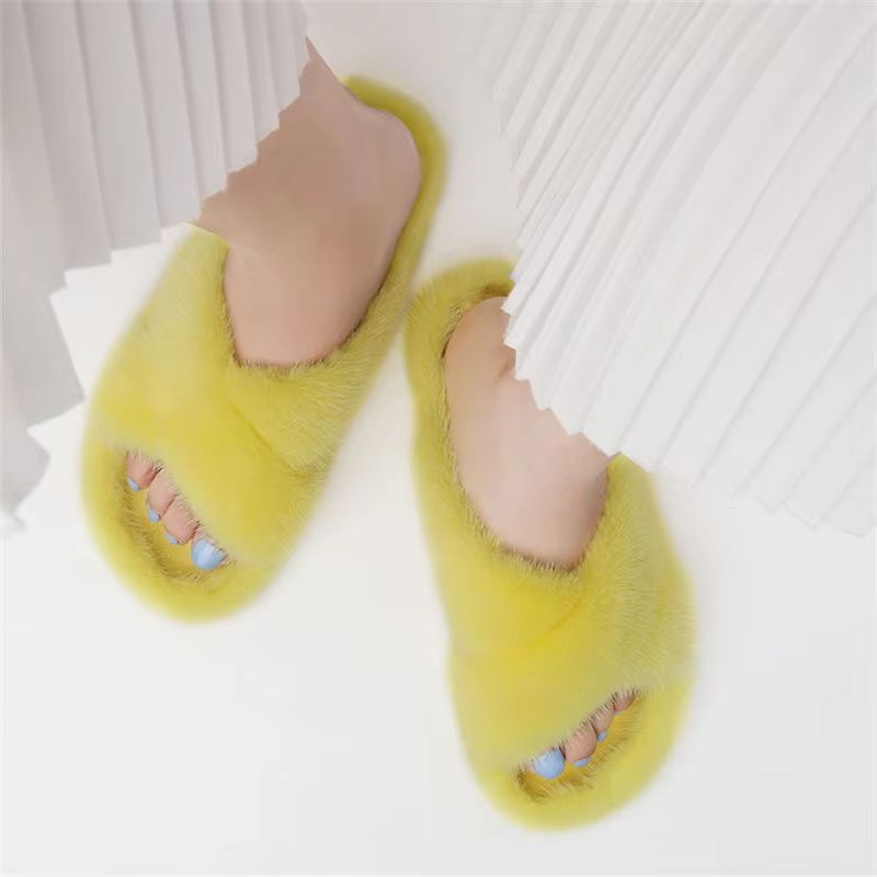Mink Fur Slippers For Women Sh - Crossfit Outdoor avaliação e preço